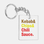 Porte-clés Sauce Kebab & Chips & Chili. (Devant gauche)