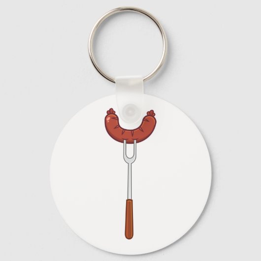 Porte-clés Saucisse Sur Une Fourche (Recto)
