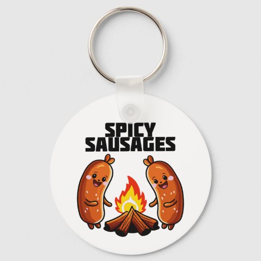 Porte-clés Saucisses au feu - Saucisses épicées (Recto)