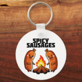 Porte-clés Saucisses au feu - Saucisses épicées (Recto)