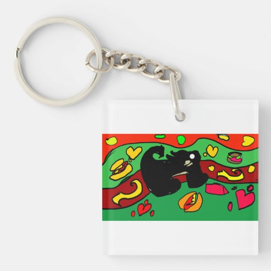 Porte-clés saucisson chaud de Dachshund (Devant)