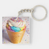 Porte-clés Saupoudrer de cônes de crème glacée (Dos)