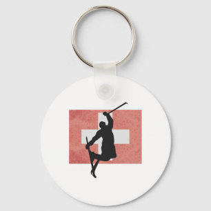 Porte-clés Saut à ski Suisse Drapeau suisse Ski Sport d'hiver