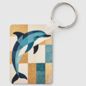 Porte-clés Saut azuré géométrique (Verso)