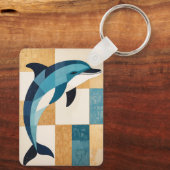 Porte-clés Saut azuré géométrique (Verso)