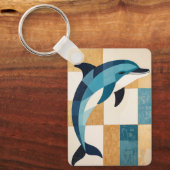 Porte-clés Saut azuré géométrique (Recto)