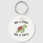 Porte-clés Sauter Une Paille Économiser Une Tortue Permet De (Recto)
