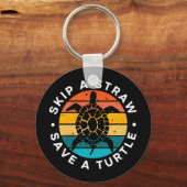 Porte-clés Sauter Une Paille Sauver Une Tortue (Recto)