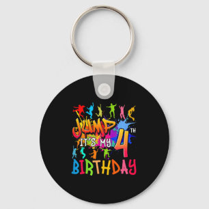 Porte-clés Sautons C'est Mon 4ème Anniversaire Tapis Annivers