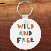 Porte-clés Sauvage et libre | Lettres Doodle (Recto)