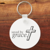 Porte-clés Sauvé par Grace en blanc | (Recto)