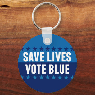 Porte-clés Sauver des vies, votez bleu Élection 2026
