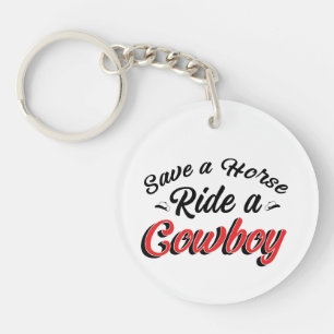 Porte-clés Sauver un cheval monter un cowboy