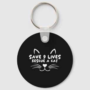Porte-clés Sauvetage Animal Adoption Amateur de Chat Sauver 9