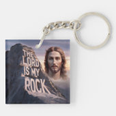 Porte-clés Sauveur Divin : Le Seigneur Est Mon Rocher (Dos)