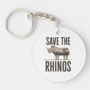 Porte-clés Sauvez la protection des animaux Rhinos Rhino
