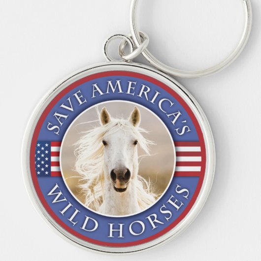 Porte-clés Sauvez le Porte - clé des Chevaux sauvages d'Améri (Devant)