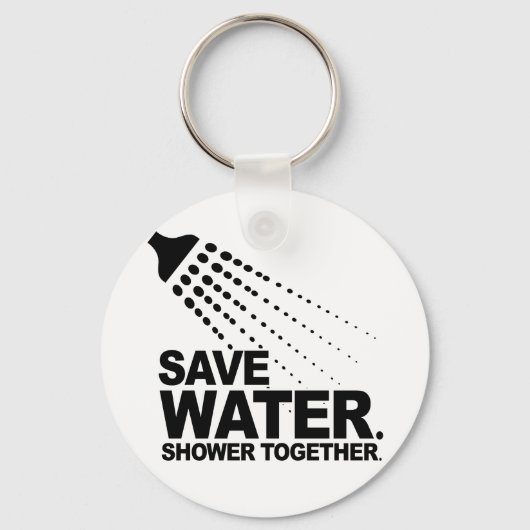 PORTE-CLÉS SAUVEZ L'EAU. DOUCHE ENSEMBLE. (Recto)