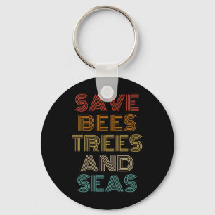 Porte-clés Sauvez Les Abeilles Arbres Et Mer Écologiste