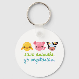 Porte-clés Sauvez les animaux vont végétarien