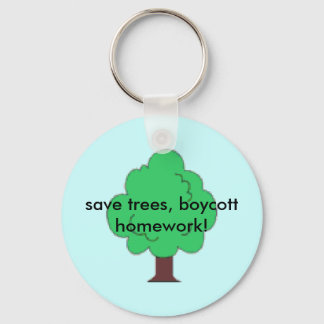 Porte-clés sauvez les arbres, boycottez les devoirs !