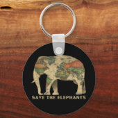 Porte-clés Sauvez Les Éléphants (Recto)