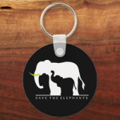 Porte-clés Sauvez les éléphants (noirs) (Recto)