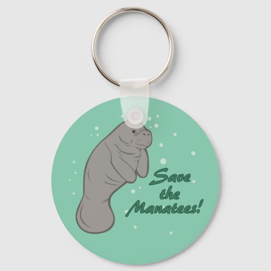 Porte-clés Sauvez les Manatees ! (Recto)