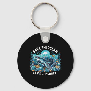 Porte-clés Sauvez L'Océan Sauvez La Planète Cool Tortue De Me