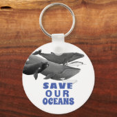 Porte-clés Sauvez nos océans Baleine d'art De l'environnement (Recto)