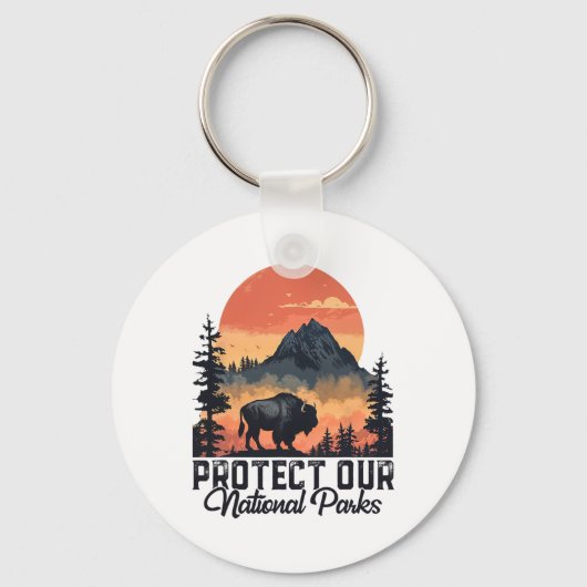Porte-clés Sauvez nos parcs nationaux Résister Service Bison  (Recto)