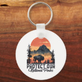 Porte-clés Sauvez nos parcs nationaux Résister Service Bison  (Recto)