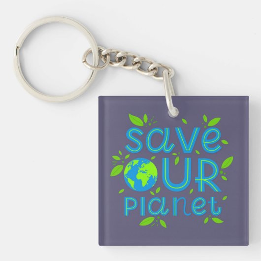 Porte-clés Sauvez notre planète (Devant)