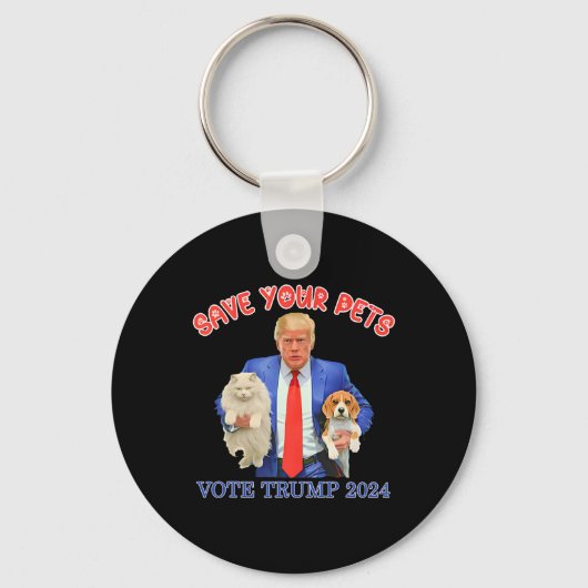 Porte-clés Sauvez Vos Animaux Votez Pour Trump Élection Améri (Recto)