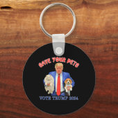 Porte-clés Sauvez Vos Animaux Votez Pour Trump Élection Améri (Recto)
