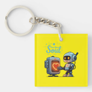 Porte-clés Sauvez votre âme mignonne Robot Holt Coeur - Futur