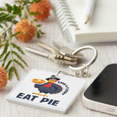 Porte-clés Save A Turkey Eat Pie Funny Happy Thanksgiving (Devant Droit)