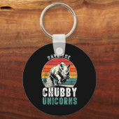 Porte-clés Save The Chubby Unicorns Funny Retro Rhino Animal  (Recto)