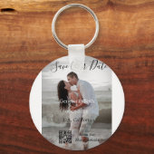 Porte-clés Save the date simple minimal QR scan code details  (Recto)
