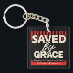 Porte-clés Saved by Grace Alamina Church of Christ key chain<br><div class="desc">"Saved by Grace" Keychain – Alameda Church of Christ Celebrate faith and strength with this inspiring "Saved by Grace" t-shirt, featuring 2 Corinthians 12:9: “My grace is sufficient for you, for my power is made perfect in weakness.” Perfect for members of Alameda Church of Christ or anyone wanting to share...</div>