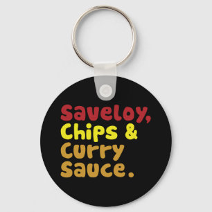 Porte-clés Saveloy, chips & Curry Sauce.