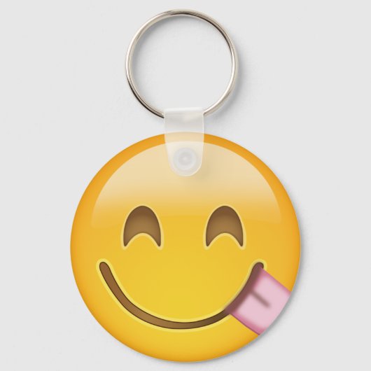 Porte-clés Savourer le visage délicieux nourriture Emoji (Recto)