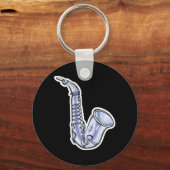 Porte-clés saxaphone argenté (Recto)