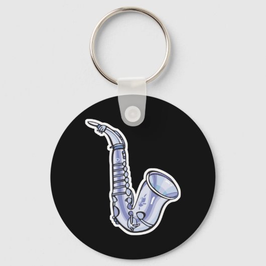 Porte-clés saxophone argent (Recto)