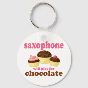 Porte-clés Saxophone au chocolat amusant