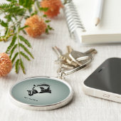 Porte-clés Saxophone Badger noir et blanc personnalisable (Côté)