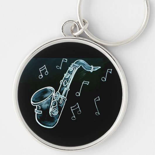 Porte-clés Saxophone et notes de musique (Devant)