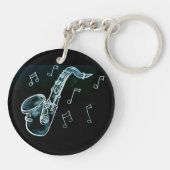 Porte-clés Saxophone et notes de musique (Dos)
