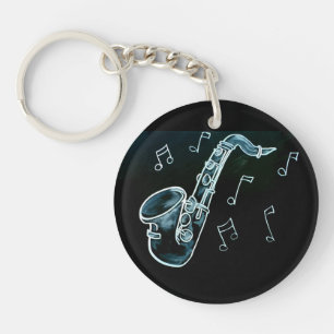 Porte-clés Saxophone et notes de musique