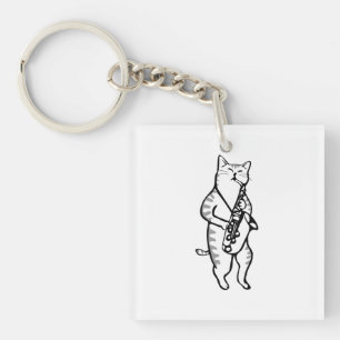 Porte-clés Saxophone Instrument Musique Jazz Cat Golf Balls